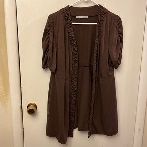 Maurice’s Women’s Short Sleeve Cardigan Brown Size 1